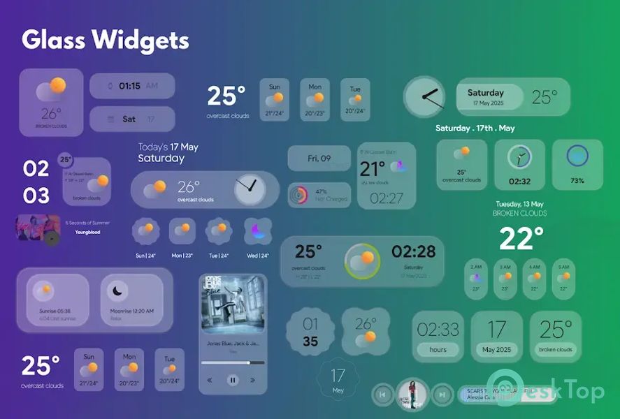 Télécharger Glass Widgets0 1.2 APK MOD Gratuitement et Complet