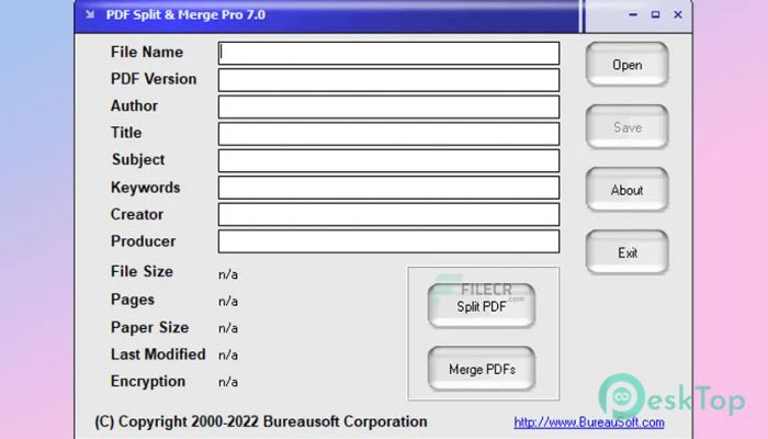 Bureausoft PDF Split & Merge Pro 7.0 完全アクティベート版を無料でダウンロード