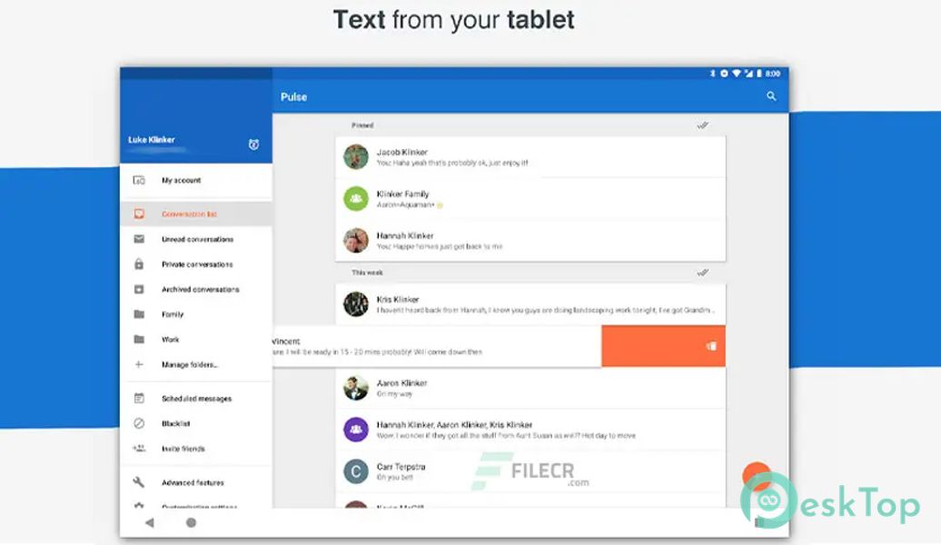 Pulse SMS (Phone/Tablet/Web) 6.2.3.2996 APK MOD Unlocked (Full) Free Download