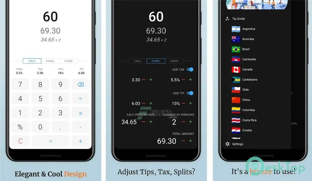 Tax, Tip, Travel & Splits Calculator