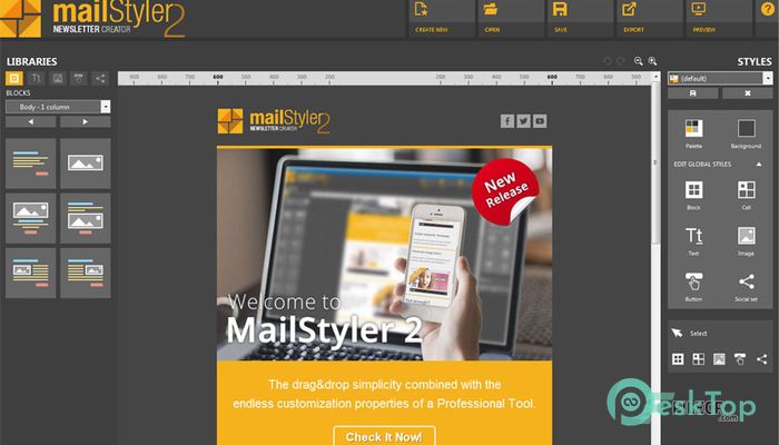 Descargar MailStyler Newsletter Creator Pro 2.22.10.03 Completo Activado Gratis