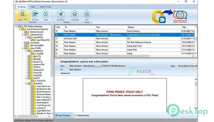 Download eSoftTools PST to Zimbra Converter  2.5 Free Full Activated