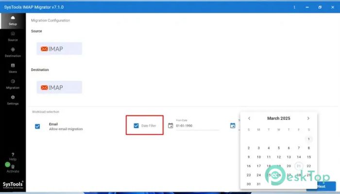 Скачать SysTools IMAP Migration Tool 1.0 полная версия активирована бесплатно