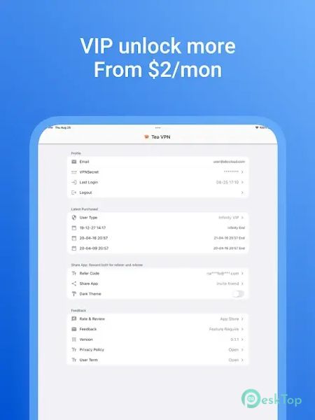 Tea VPN - Enjoy Optimized VPN 1.6.7 APK MOD Полная бесплатная загрузка