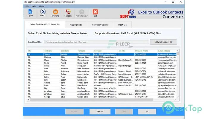 تحميل برنامج eSoftTools Excel to vCard Converter  3.0 برابط مباشر