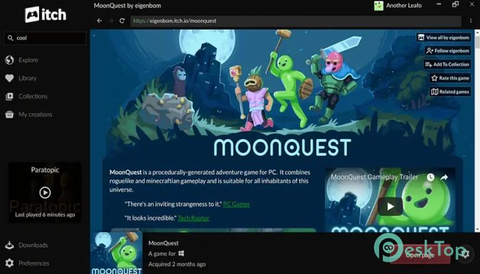 itch.io Desktop 1.0 Tam Sürüm Aktif Edilmiş Ücretsiz İndir