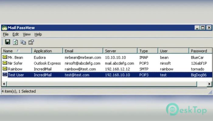 NirSoft Mail PassView 1.0.0 Tam Sürüm Aktif Edilmiş Ücretsiz İndir