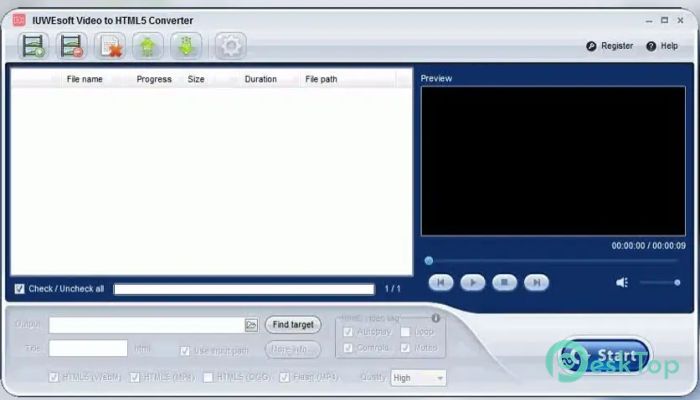 Télécharger IUWEsoft Video to HTML5 Converter 1.0 Gratuitement Activé Complètement