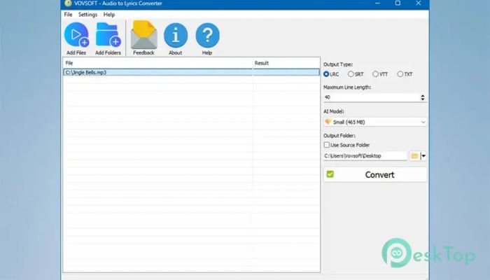 VovSoft Audio to Lyrics Converter