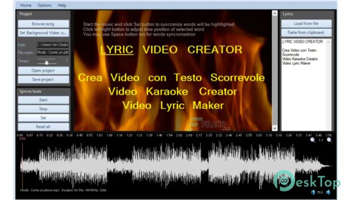 Lyric Video Creator Professional 6.0.0 完全アクティベート版を無料でダウンロード