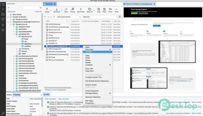Microsoft Azure Storage Explorer 1.0 Tam Sürüm Aktif Edilmiş Ücretsiz İndir