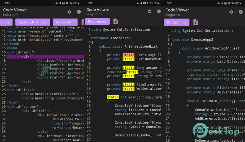 Code Viewer v5.4 APK MOD Tam Ücretsiz İndir