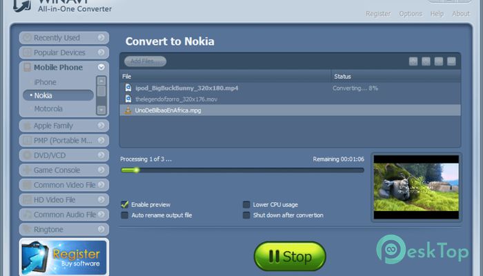 WinAVI All-in-One Converter  Tam Sürüm Aktif Edilmiş Ücretsiz İndir