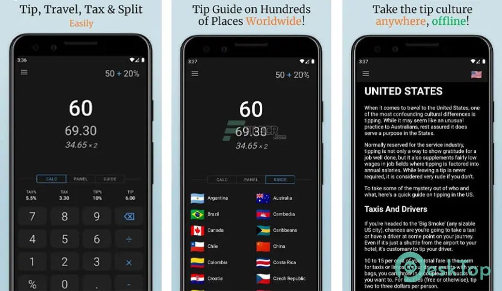 Tax, Tip, Travel & Splits Calculator