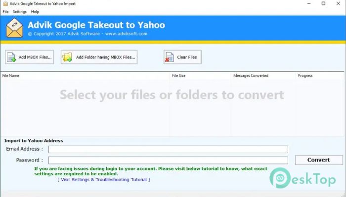 Download Advik Google Takeout to Yahoo Import 2.0 Free Full Activated