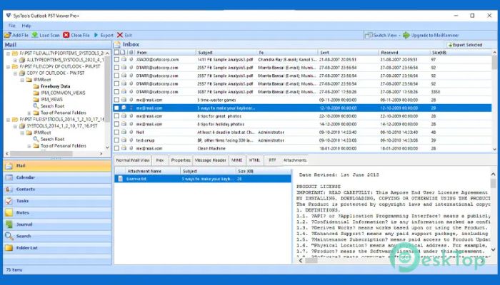 تحميل برنامج SysTools Outlook PST Viewer Pro Plus 8.1 برابط مباشر