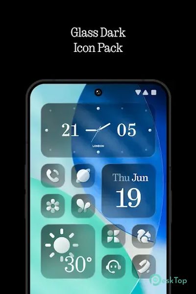 Glass Dark Icon Pack 1.5 APK MOD تحميل مجاني كامل