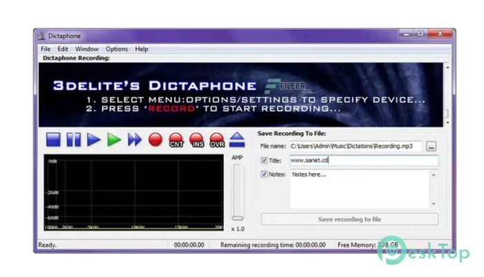3delite Dictaphone 1.0.59.254 Tam Sürüm Aktif Edilmiş Ücretsiz İndir