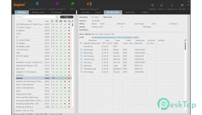 TinyMediaManager 5.0.11 Tam Sürüm Aktif Edilmiş Ücretsiz İndir