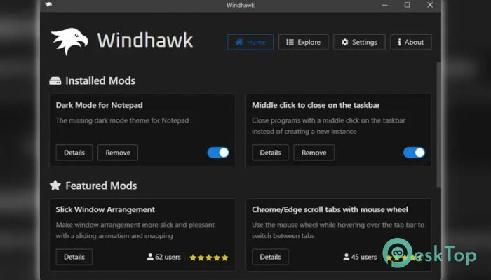 Descargar Windhawk 1.4.1 Completo Activado Gratis