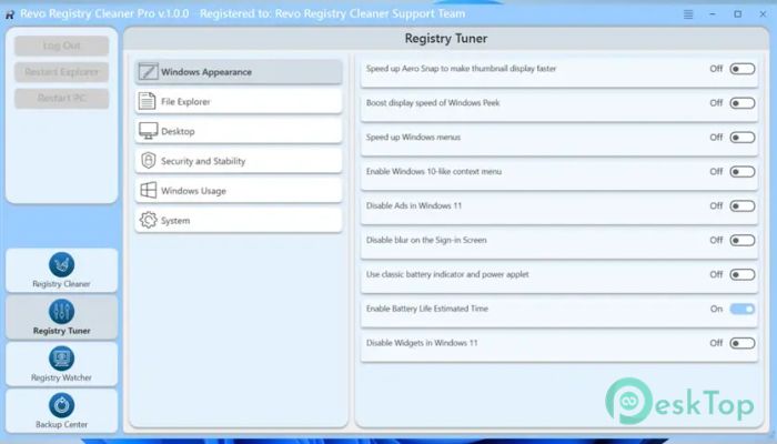 Revo Registry Cleaner Pro 1.5.2 完全アクティベート版を無料でダウンロード