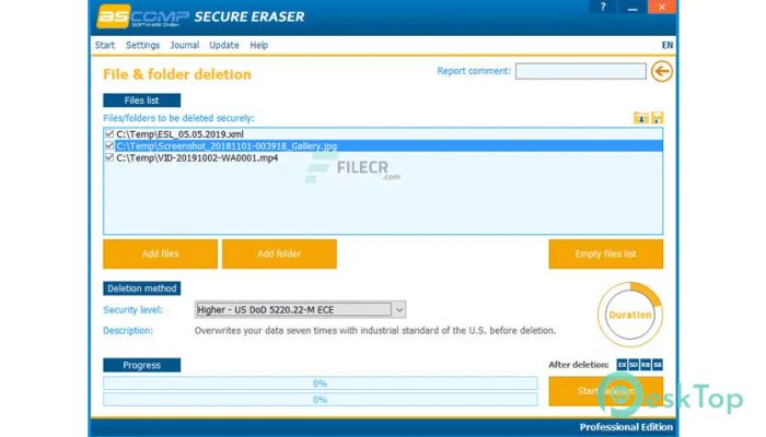  تحميل برنامج Ascomp Secure Eraser Professional  6.001 برابط مباشر