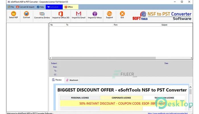 下载 eSoftTools NSF to PST Converter 9.5 免费完整激活版