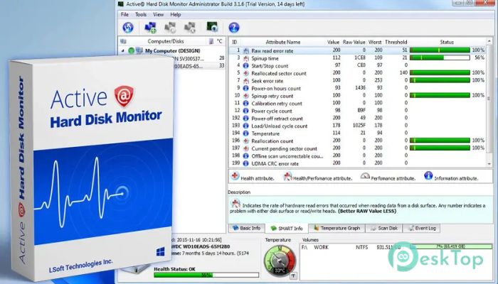 Скачать Active- Hard Disk Monitor 25.0.1 полная версия активирована бесплатно