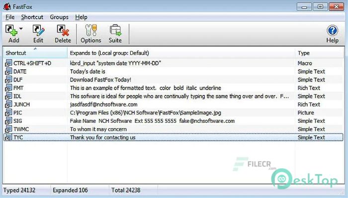 Download NCH FastFox Text Expander 2.35 Free Full Activated