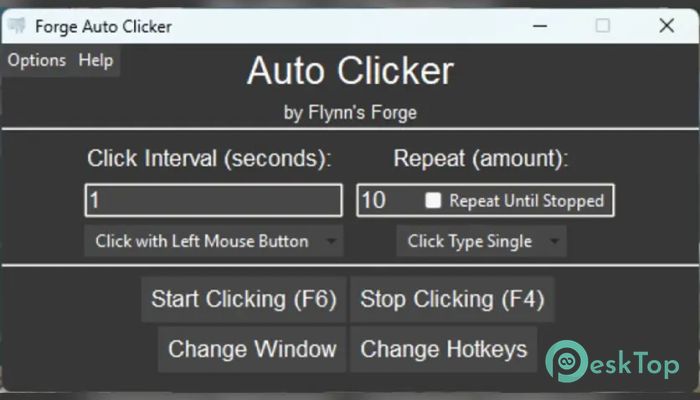 Forge Auto Clicker 1.0 Tam Sürüm Aktif Edilmiş Ücretsiz İndir