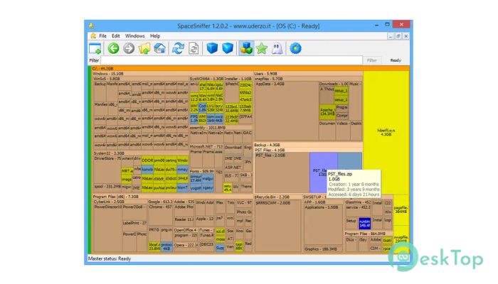 SpaceSniffer v1.3.0.2 Portable Tam Sürüm Aktif Edilmiş Ücretsiz İndir