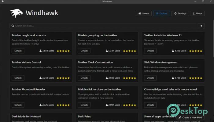 Descargar Windhawk 1.4.1 Completo Activado Gratis