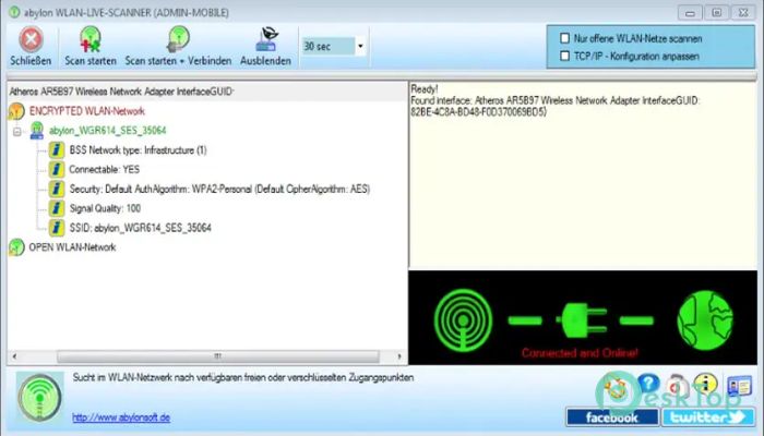 تحميل برنامج Abylon WLAN-LIVE-SCANNER 2024.1 برابط مباشر