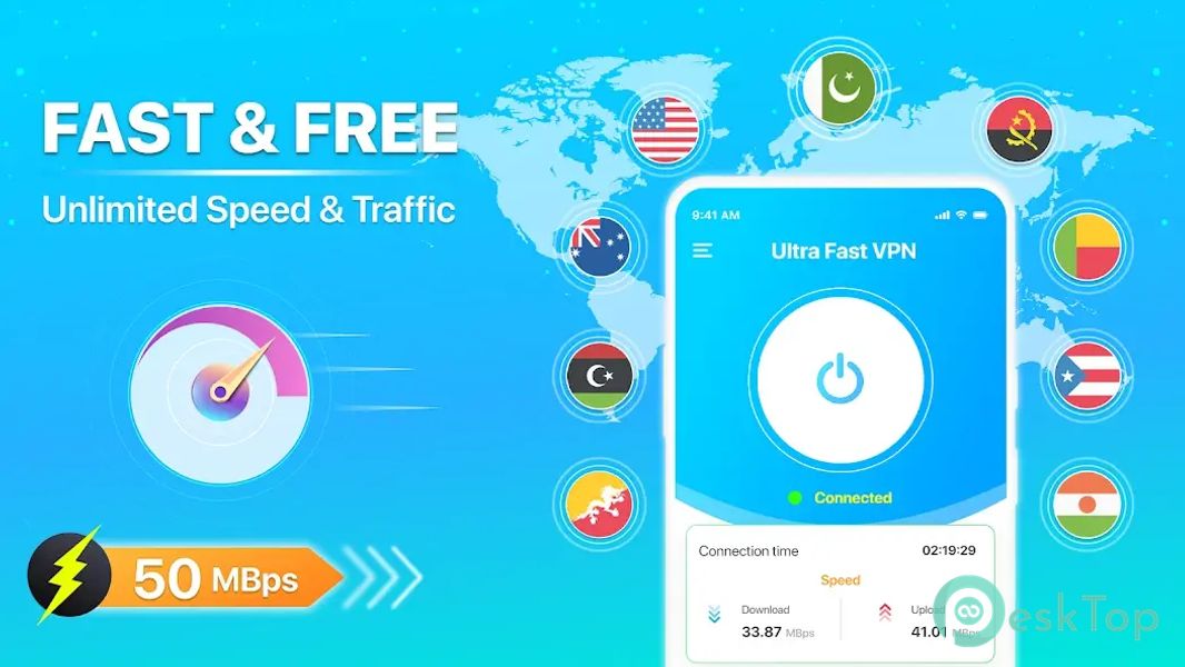 Fast VPN Ultra Fast Proxy VPN 41.7 APK MOD تحميل مجاني كامل