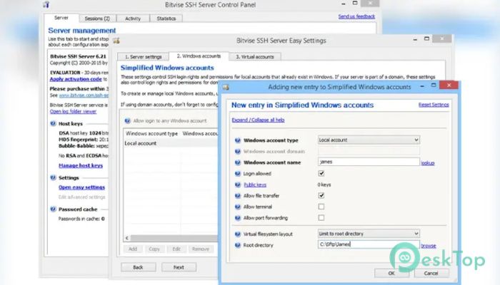 Bitvise SSH Server and Client 1.0 Tam Sürüm Aktif Edilmiş Ücretsiz İndir