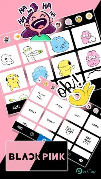 Black Pink Simple Keyboard Bac