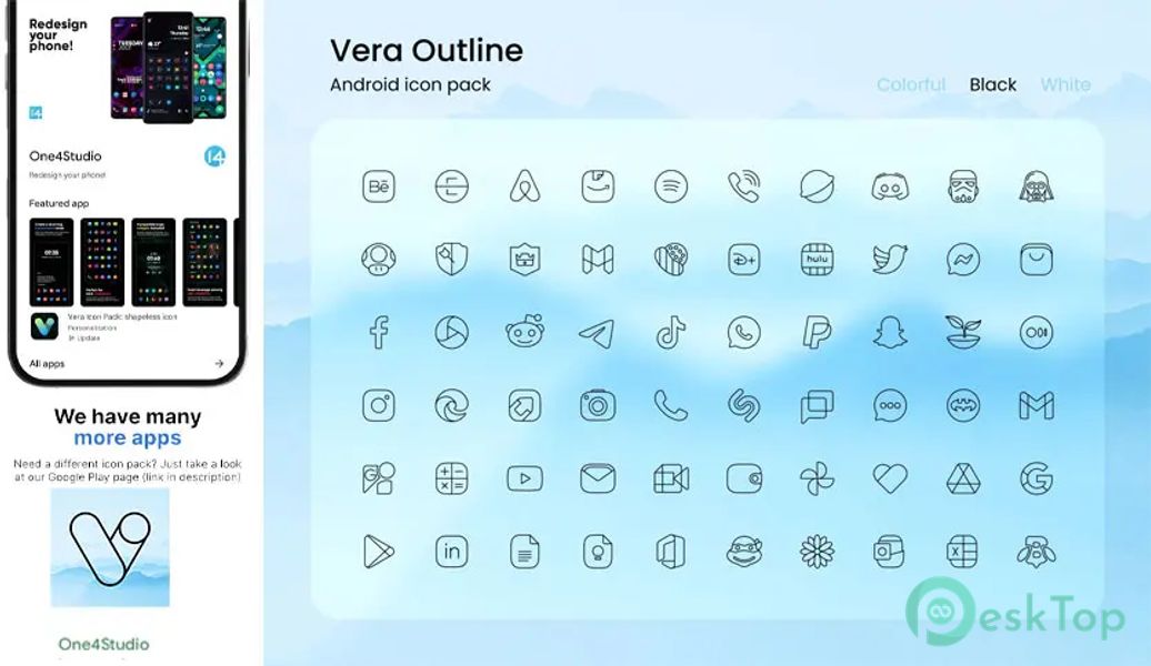 Vera Outline Black - Icon Pack 6.3.2 APK MOD Unlocked (Full) Free Download