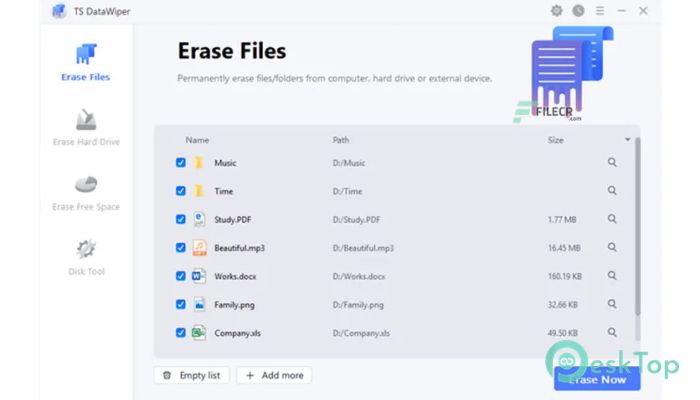 TS DataWiper 2.3 Tam Sürüm Aktif Edilmiş Ücretsiz İndir