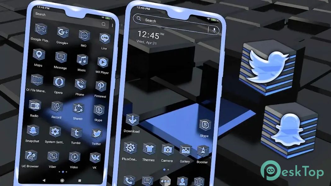 3D Black Cube Theme 3.8 APK MOD تحميل مجاني كامل