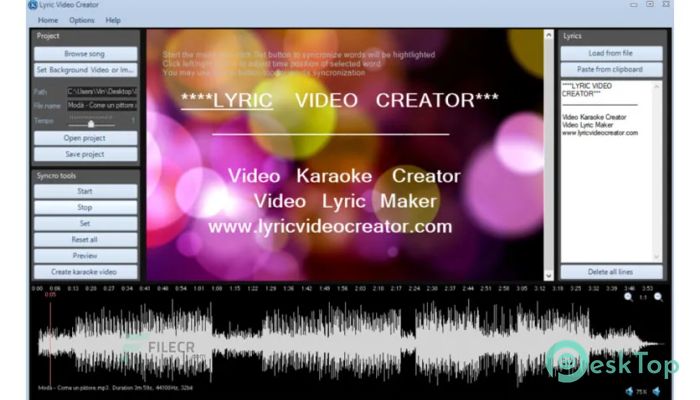Скачать Lyric Video Creator Professional 6.0.0 полная версия активирована бесплатно