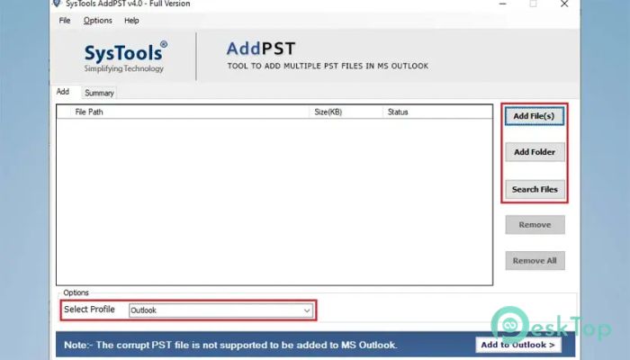 Descargar SysTools AddPST 4.0 Completo Activado Gratis