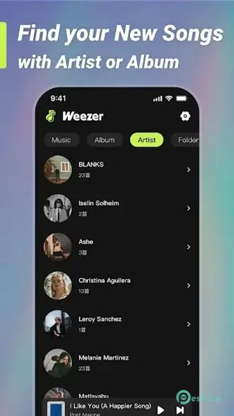 Weezer-Lite, MP3 Music player 1.6.0 APK MOD Полная бесплатная загрузка