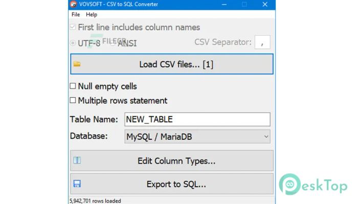 Download VovSoft CSV to SQL Converter  2.0 Free Full Activated