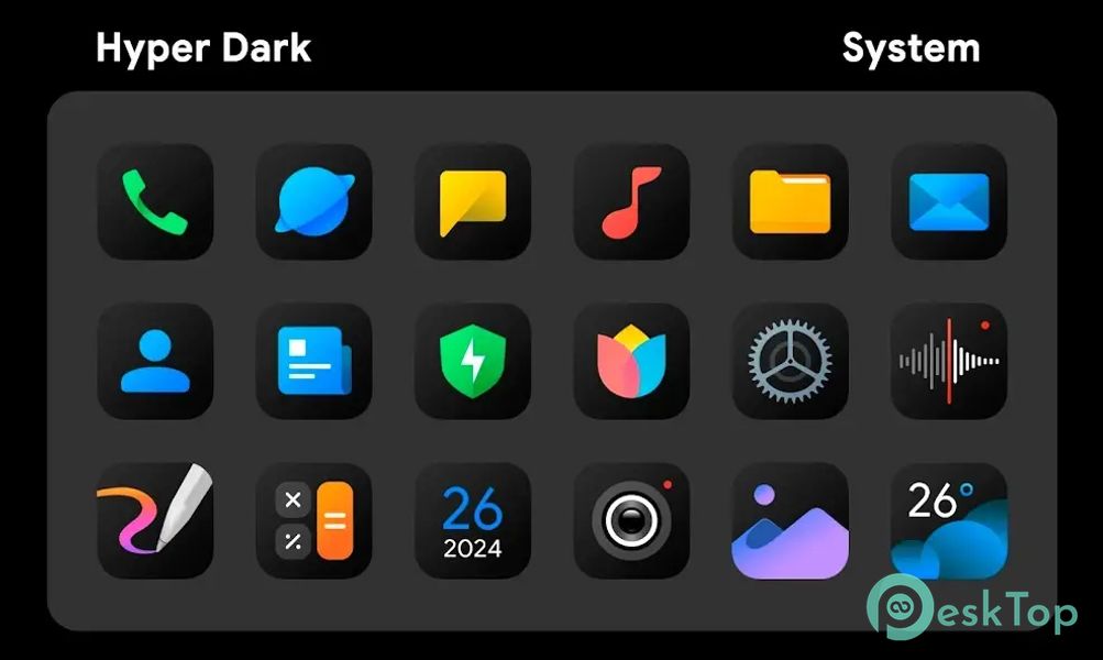 HyperDark - Icon Pack 1.2.4 APK MOD मुफ्त पूर्ण डाउनलोड