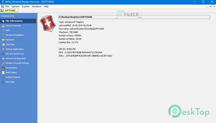 Download MiTeC Windows Registry Recovery 3.1.1 Free Full Activated