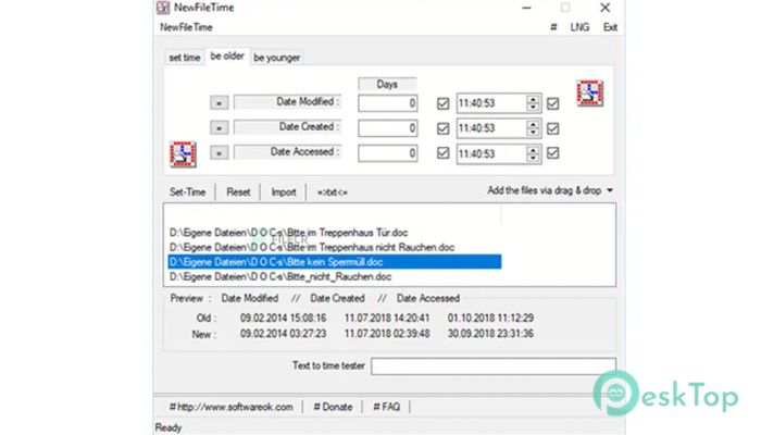 NewFileTime  7.31 Tam Sürüm Aktif Edilmiş Ücretsiz İndir