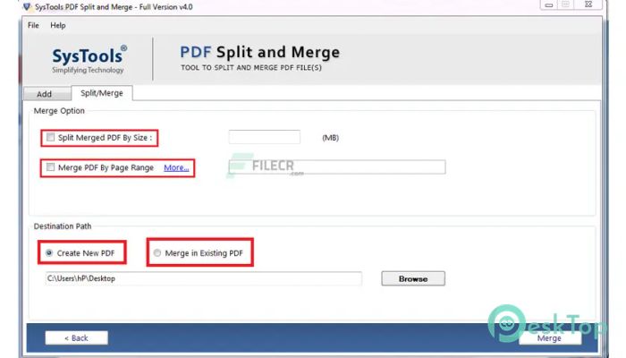 SysTools PDF Split & Merge 5.0 Tam Sürüm Aktif Edilmiş Ücretsiz İndir