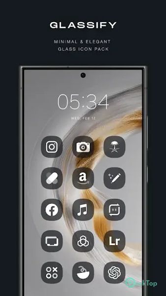 Glassify Dark Icon Pack 2.0 APK MOD تحميل مجاني كامل