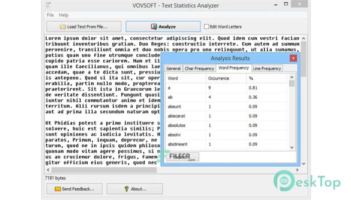 Descargar VovSoft Text Statistics Analyzer 3.5.0 Completo Activado Gratis