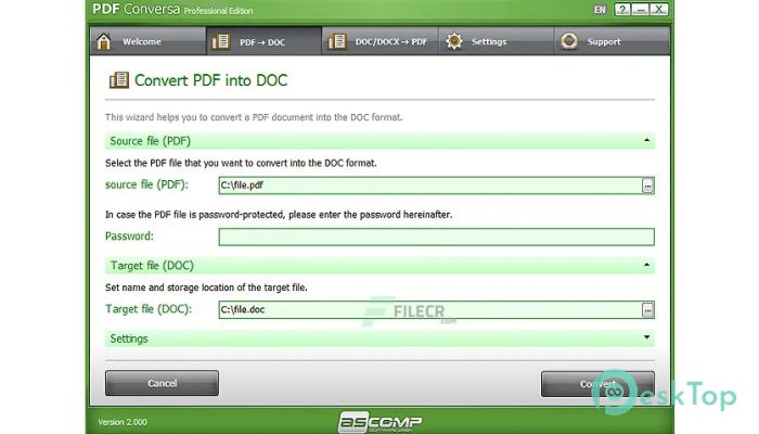 PDF Conversa  Professional 3.002 完全アクティベート版を無料でダウンロード